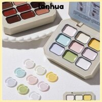 Lanhua 3g * 9 màu Bộ sơn móng tay đầy màu sắc kem, Gel kem rắn lưới chín vuông lâu trôi, Sơn móng tay màu mùa hè đa năng nóng bỏng dành cho nữ Bạn gái