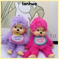 Lanhua Đồ Chơi Nhồi Bông Túi Mặt Dây Chuyền, 15cm Trang Trí Monchichi Thần Tượng Hạt Tình Yêu Búp Bê Sang Trọng, Màu Xanh Hồng Móc Chìa Khóa Quà Tặng