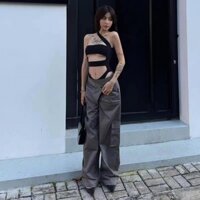 Lanila Bộ Áo Liền Quần Sát Nách Dáng Ôm Thiết Kế Khoét Rỗng Gợi Cảm Thời Trang Cho Bạn Gái