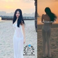 Lanila.Stu ▪︎ (Hỏa tốc) Váy lưới đi biển sexy Cúp Ngực xuyên thấu ôm body tôn dáng gợi cảm (mặc kèm quần bikini)