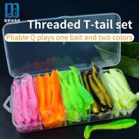 [Lanmengdi] 100 Chiếc Ren T-Tail Mềm Mồi Chì Móc Gai Câu Cá Texas Bass Wildfish Xoắn Ốc Mềm Giun Dụ Mồi Giả