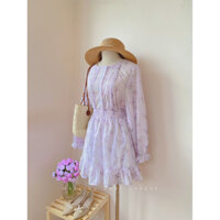 Lann.tiemdoxinh Set áo sơ mi kèm chân váy hoa nhí tiểu thư xinh xắn (ảnh shop chụp)