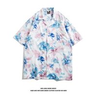 Lansboter Áo sơ mi nam mới phiên bản Hàn Quốc cổ điển giản dị màu cao cấp thiết kế hoa dành cho các đối tác lãng mạn thời trang hàng đầu