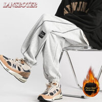 Lansboter Quần Nam Thu Đông Lót Lông Cừu Tuổi Teen Xu Hướng Đẹp Trai Theo Dõi Mồ Hôi