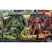LẮP GHÉP BIẾN HÌNH Ô TÔ ROBOT SIÊU NHÂN AVENGERS HULK VÀ IRON MAN (8881-1)