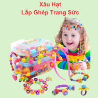 Lắp ghép trang sức đồ chơi lego trang sức xâu hạt xâu vòng nhiều chi tiết có băng đô cài tóc cho bé sáng tạo