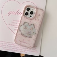 Lấp Lánh Cạnh Kim Cương Lấp Lánh Hồng Sherry Hoa Hồng Ốp lưng iPhone 16 15 14 13 Pro Max Hoạt Hình Dễ Thương Trong Suốt Chống Sốc Ốp Lưng