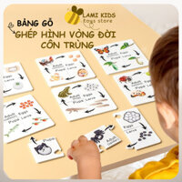 Lắp Ráp Ghép Hình Gỗ Vòng Đời Côn Trùng Động Vật Đồ Chơi Giáo Dục Thông Minh Cho Bé LAMI KIDS