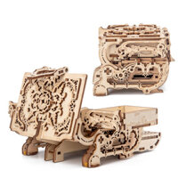 Lắp ráp gỗ chuyển động cơ học Antique Box - Rương gỗ đựng nữ trang