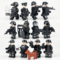 Lắp Ráp Lắp Ráp Xếp Hình Tương Thích Lego Minifigure SWAT Quân Đội Hồng Quân Đức Người Lính Búp Bê Hạt Nhỏ Bu