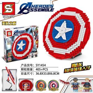 Lắp ráp lego khiên của siêu anh hùng Capatain America 405 chi tiết SY1454