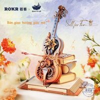 Lắp Ráp Mô Hình Gỗ 3D ROBOTIME ROKR Đồ Chơi Lắp Ráp Hộp Nhạc Bằng Gỗ Lắp Ráp Magic Cello AMK63