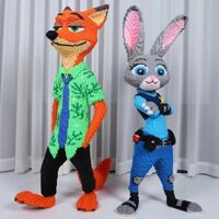 Lắp ráp mô hình size lớn 1m, doreamon, thỏ cảnh sát, cáo nick siêu to khổng lồ