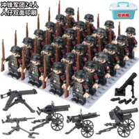 Lắp ráp Tương thích Lego Quân đội Đức Khối xây dựng mô hình nhỏ Nhân vật phản diện Quân đội Tám chiều Quân đội Hoa Kỳ Quân đội Bé trai Giáo dục Trẻ em Z12