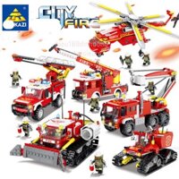 Lắp ráp xếp hình KY80526 - 80531 : Các loại xe máy bay cứu hỏa