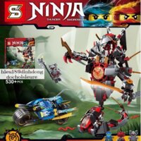 Lắp ráp xếp hình Lego Ninjago 857: Xe máy của Jay đại chiến robot rắn (ảnh thật)