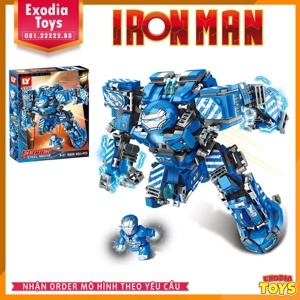 Lắp ráp xếp hình Marvel Mô hình Robot Hulkbuster Iron Man Xanh MK38 LY76020 - 602 khối