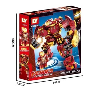 Lắp ráp xếp hình mô hình  marvel robot hulkbuster iron man super  heroes ly76015 - 650 khối