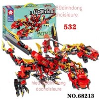 Lắp ráp xếp hình ninjago rồng đỏ 2 đầu của ninja Kai 68213