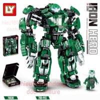 Lắp ráp xếp hình siêu anh hùng robot hulkbuster MK26 màu xanh lá 76030