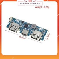 [Lập Trình Nhúng A-Z][G171] Bo Mạch Sạc Dự Phòng Pin Lithium Type C Và Micro Ra 2 Cổng USB 5V 2.4A