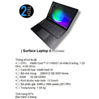 Laptop 2 in 1 Microsoft Surface Laptop 4  Core™ i7-1185G7 | DDR4 16GB | 256-512GB