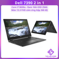 Laptop 2 trong 1 Dell 7390 7389 màn 13.3 cảm ứng gập 360 độ - Core i7 8650u Ram 16G SSD 256G