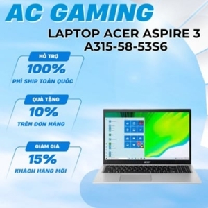 Laptop Acer Aspire 3 A315-58-53S6 NX.AM0SV.005 - Intel core i5-1135G7, 8GB RAM, SSD 256GB, Intel Iris Xe Graphics, 15.6 inch
