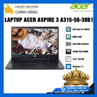 Laptop ACER Aspire 3 A315-56-38B1 (NX.HS5SV.00G) | i3-1005G1/ 4GB RAM/ 256GB SSD/ 15.6" FHD/ Win 11/ Black