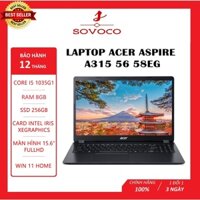 Laptop Acer Aspire A315 56 58EG Core i5 1035G1/8Gb/SSD256GB/15.6Inch Full HD - IPS/VGA ON/Win11/Black, laptop i5 giá rẻ