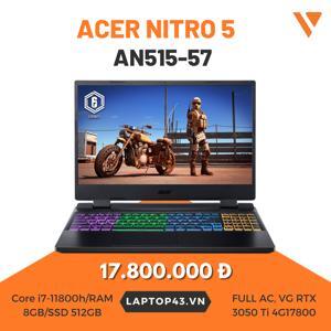 Laptop Acer Gaming Nitro 5 Eagle AN515-57-720A NH.QEQSV.004 - Intel Core i7-11800H, 8GB RAM, SSD 512GB, Nvidia GeForce RTX 3050Ti 4G GDDR6, 15.6 inch