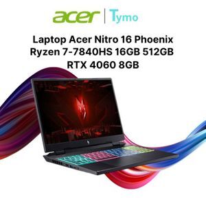 Laptop Acer Nitro 16 Phoenix AN16-41-R3SM - AMD Ryzen 7 7840HS, 16GB RAM, SSD 512GB, Nvidia GeForce RTX 4060 8GB, 16 inch