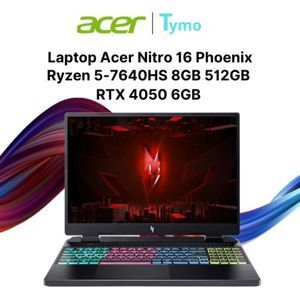 Laptop Acer Nitro 16 Phoenix AN16-41-R50Z - AMD Ryzen 5 7640HS, 8GB RAM, SSD 512GB, Nvidia Geforce RTX 4050 6GB, 16 inch