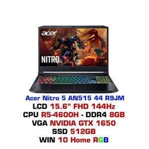 Laptop Acer Nitro 5 AMD AN515-44-R9JM NH.Q9MSV.003 - AMD Ryzen 5 4600H, 8GB RAM, SSD 512GB, Nvidia GeForce GTX 1650 4GB GDDR6 + AMD Radeon Graphics, 15.6 inch