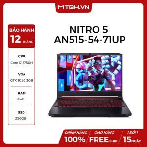 Laptop Acer Nitro 5 AN515-54-71UP NH.Q5ASV.008 - Intel Core i7-8750H, 8GB RAM, SSD 256GB, Nvidia GTX1050 3GB DDR5, 15.6 inch