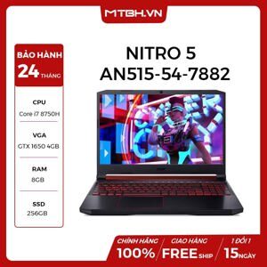 Laptop Acer Nitro 5 AN515-54-7882 NH.Q59SV.009 - Intel Core i7-8750H, 8GB RAM, SSD 256GB, Nvidia GeForce GTX 1650 4GB GDDR5, 15.6 inch