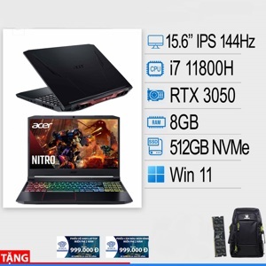 Laptop Acer Nitro 5 AN515-57-71VV NH.QENSV.005 - Intel Core i7-11800H, 8GB RAM, SSD 512GB, Nvidia GeForce RTX3050 4GB, 15.6 inch