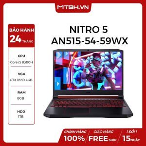 Laptop Acer Nitro AN515-54-59WX NH.Q59SV.012 - Intel Core i5-8300H, 8GB RAM, HDD 1TB, Nvidia GTX1650 4GB DDR5, 15.6 inch