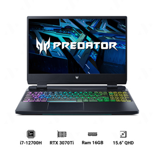 Laptop Acer Predator Helios 300 PH315-55-751D NH.QFTSV.002 - Intel Core i7-12700H, RAM 16GB, SSD 512GB, Nvidia GeForce RTX 3070 Ti 8GB, 15.6 inch