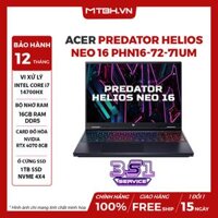 LAPTOP ACER PREDATOR HELIOS NEO 16 PHN16-72-71UM CORE i7-14700HX | RTX 4070 8GB | 16GB RAM | 1TB SSD | 16' QHD 240Hz 100% DCI-P3 | Win 11