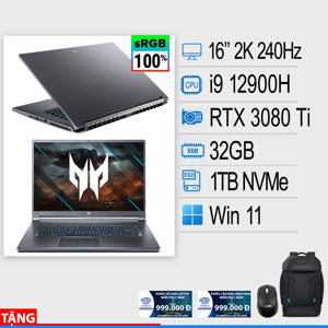 Laptop Acer Predator Triton 500 SE PT516-52s-91XH NH.QFRSV.001 - Intel core i9-12900H, 32GB RAM, SSD 2TB, Nvidia GeForce RTX 3080 Ti 16GB GDDR6, 16 inch