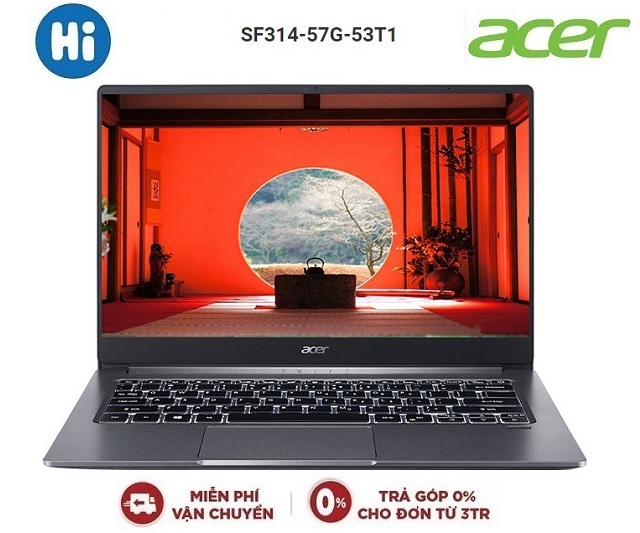 Laptop Acer Swift 3 SF314-57G-53T1 NX.HJESV.001 - Intel Core i5-1035G1, 8GB RAM, SSD 512GB, Nvidia GeForce MX250 with 2GB GDDR5, 14 inch