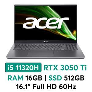Laptop Acer Swift X SFX16-51G-50GS NX.AYLSV.002 - Intel core i5-11320H, 16GB RAM, SSD 512GB, Nvidia GeForce RTX 3050 Ti 4GB DDR6, 16.1 inch
