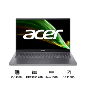 Laptop Acer Swift X SFX16-51G-516Q NX.AYKSV.002 - Intel Core i5-11320H, 16GB RAM, SSD 512GB, Nvidia GeForce RTX 3050 4GB GDDR5, 16.1 inch