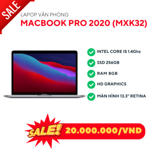 Laptop Apple Macbook Pro 2020 MXK62/MXK32 - Intel Core i5, 8GB RAM, SSD 256GB, Intel Iris Plus Graphics 645, 13.3 inch