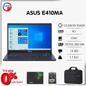 Laptop Asus E410MA - Intel Celeron N4020, 4GB RAM, SSD 128GB, Intel HD Graphics 5000, 14 inch