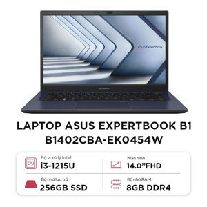 Laptop Asus ExpertBook B1 B1402CBA-EK0454W - Intel Core i3-1215U, RAM 8GB, SSD 256GB, Intel UHD Graphics, 14 inch