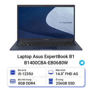 Laptop Asus ExpertBook B1400CBA-EB0680W - Intel Core i5-1235U, 8GB RAM, SSD 256GB, Intel UHD Graphics, 14 inch