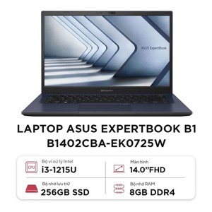 Laptop Asus ExpertBook B1402CBA-EK0725W - Intel Core i3-1215U, 8GB RAM, SSD 256GB, Intel Iris Xe Graphics, 14 inch