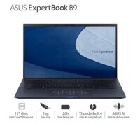 Laptop Asus ExpertBook B9 B9400CEA-KC0558T (i5 1135G7/8GB RAM/512GB SSD/14 FHD/Win10/Đen/Túi) (Laptop Asus, Intel Core I5, )
